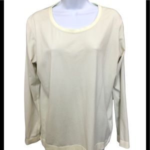 Lululemon Light Lime Green Tiny Gray Stripe Long Sleeve Running Top Size XL